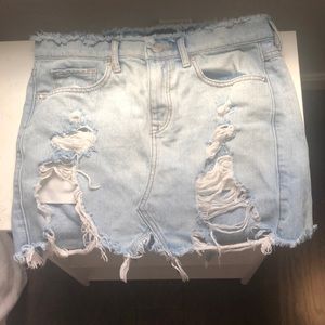 Distressed Express Denim Skirt